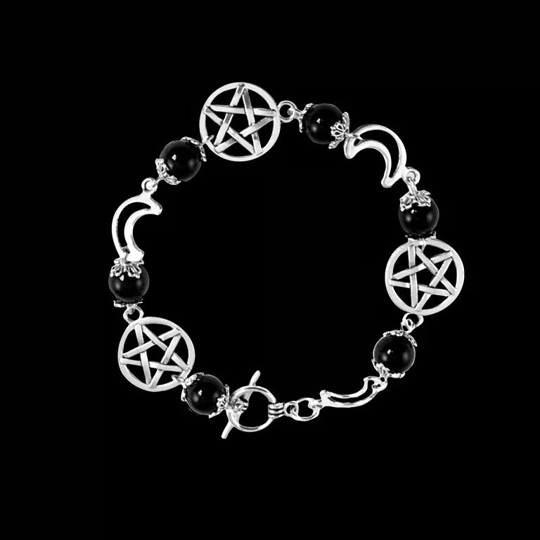 Obsidian Pentacle Bracelet